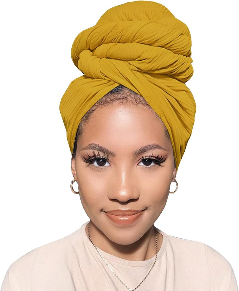 PWEOUKE Head Wraps for Black Women African Head Wrap Lightweight for Women Long Plain Turban Hair Scarf Scarves - Image 1